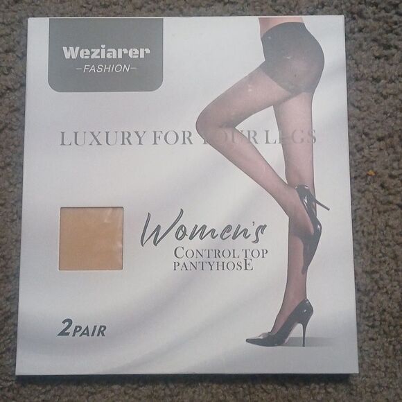 Weziarer Nude Control Top Pantyhose reinforce toes Sz L ( 3pks 6prs) NEW - Picture 2 of 6